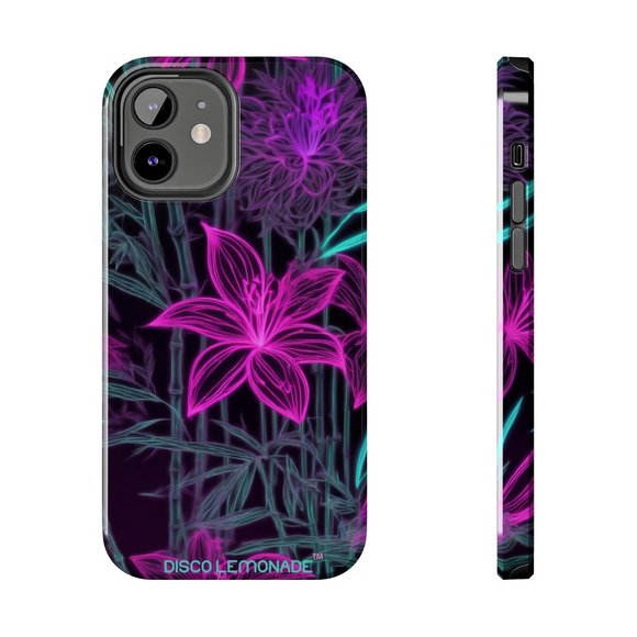 IPhone, DISCO LEMONADE Neon, Flower, Sakura, Hot Pink, Tough Phone Case,DiscoLem - Picture 4 of 10